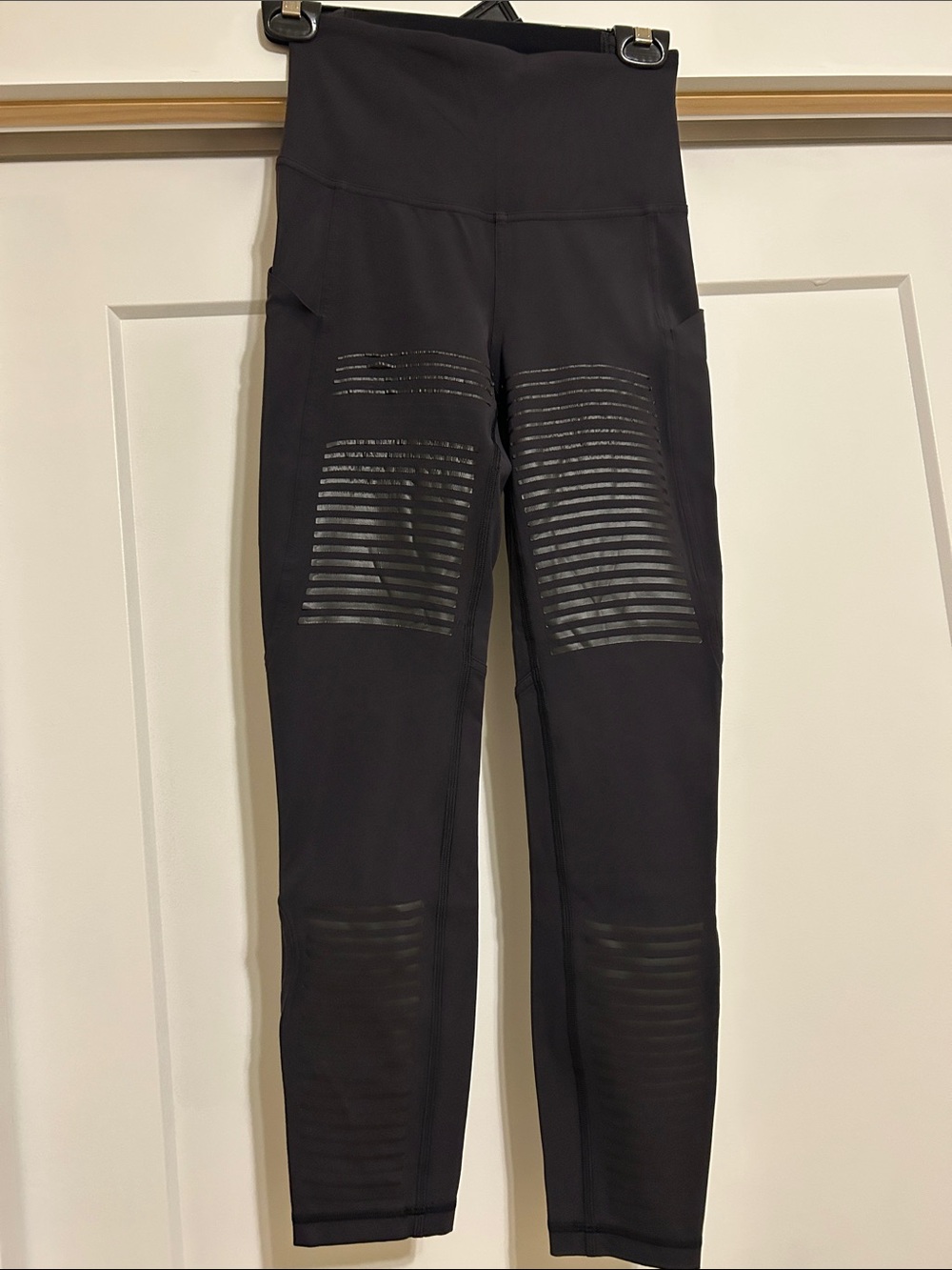 lululemon athletica Black High-Waist Leggings with Stripe Panels